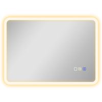 homcom espejo de bano led bluetooth 50x70 cm interruptor tactil luz ajustable 3 colores anti-niebla memoria plateado