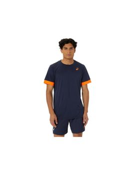 Camiseta de Tenis ASICS Court Ss Top Hombre Azul Oscuro