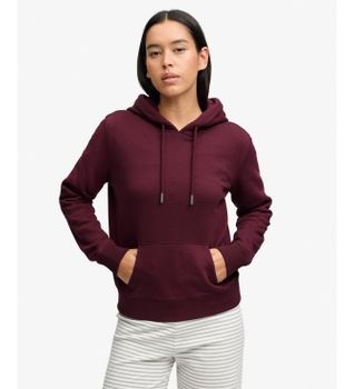 Superdry para mujer. W2012779A Sudadera con capucha Signature burdeos (XL), Casual, Granate, Algodón
