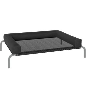 PawHut Cama elevada refrescante para perro, cama portátil para perros interior exterior, 110x75x30 cm, Negro