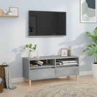 mueble tv  mueble de salon  armario tv madera contrachapada gris hormigon 100x345x445cm cfw777550