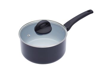 Cacerola de 20 cm con tapa antiadherente de aluminio negro