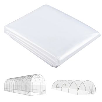 Outsunny Cubierta de invernadero de plástico, Lámina para Cubrir Plantas, Resistente a los rayos UV, Impermeable, 8x10 m   Aosom España