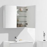armario espejo bano 80cm montado siena blanco lacado