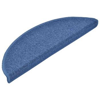 Alfombrillas Para Escaleras 20 Piezas 56x17x3 Cm Azul Semicircular