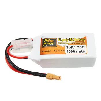 Batería Lipo ZOP Power 7.4V 1000mAh 70C 2S con enchufe XT30
