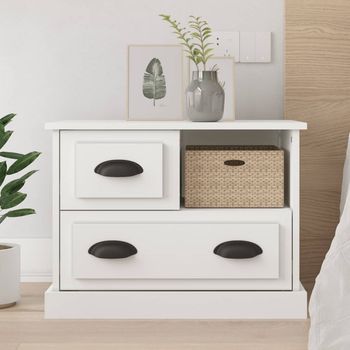 Vidaxl Mesita De Noche Blanco 60x39x45 Cm