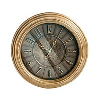 reloj de pared clasico marco sintetico 50 cm forma redonda accesorios para el hogar dorado caudete
