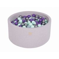meowbaby piscina de bolas round seca para ninos gris claro  mentatransparenteplatamorado 300 pcs 90x40cm