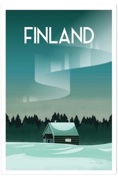 Póster de viaje de laponia finlandesa. Sin marco 60x90cm