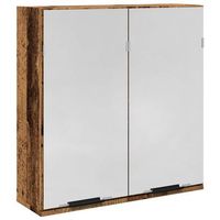 armario de espejo de bano contrachapada envejecida 64x20x665cm vidaxl