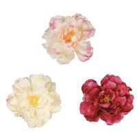 mezcla de 3 flores artificiales crema y rojo d15