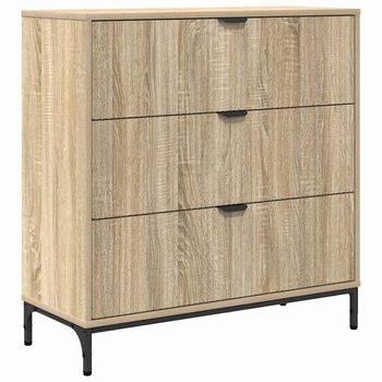 Aparador Roble Sonoma 79,5 X 33 X 82 Cm Madera De Ingeniería Vidaxl