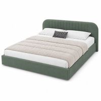 irvine cama con baul de almacenamiento de 160 x 200 cm en terciopelo verde