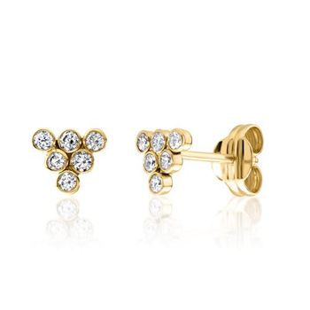 Pendientes triangulares de oro 9 quilates con circonita