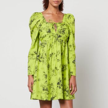 Ganni Floral-Print Organic-Cotton Mini Dress - EU 40/UK 12