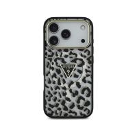 guess funda para iphone 17 pro r carcasa pctpu con magsafe leopardo negra con brillos diseno elegante y ajuste preciso