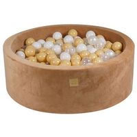 meowbaby piscina de bolas round seca para ninos super soft caramelo  blancotransparentebeige 200 pcs 90x30cm