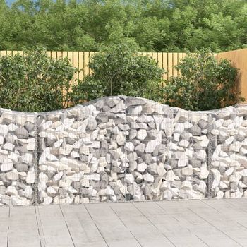Cestas De Gaviones 3 Piezas | Gavión Para Piedras | Gavión Decorativo Forma De Arco Hierro 200x50x100/120cm Cfw239905