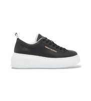 ax armani exchange para mujer xw002790af11912uc001 zapatillas de piel lisa con suela gruesa y logo en relieve negro 35 1 a 3cm cordone