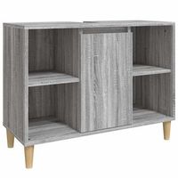 armario de lavabo madera contrachapada gris sonoma 80x33x60 cm vidaxl