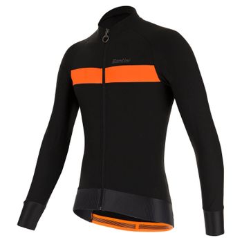 Santini Adapt Wool Long Sleeve Jersey - S - Black