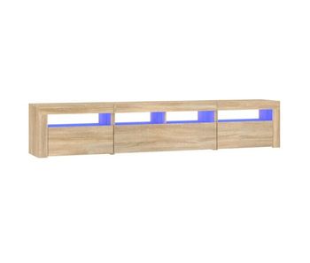 Mueble de tv con luces led roble sonoma 210x35x40 cm