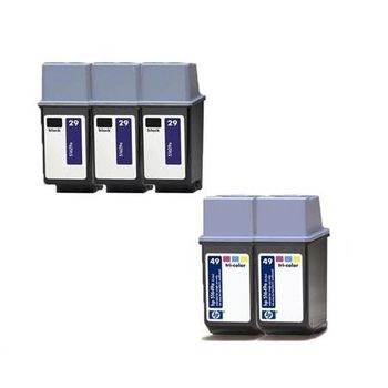 Compatible Multipack HP OfficeJet 725 Printer Ink Cartridges (5 Pack) -51629A