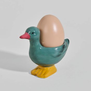 Huevera con forma de pato de gres