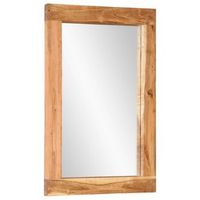 espejo de vidrio y madera maciza de acacia 70x50 cm vidaxl