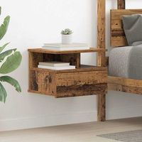 mesita de noche flotante - mueble de dormitorio - madera de ingenieria - madera vieja 40x31x28cm