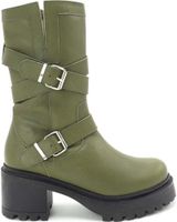 de clara duran bota motorista cross verde militar