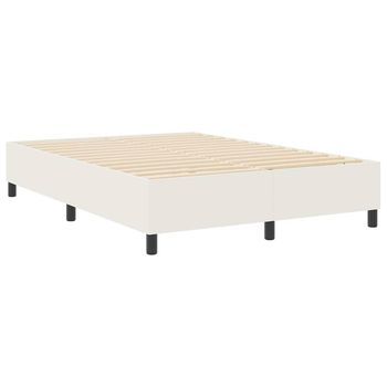 Cama Tipo Box Spring Crema 140 X 190 Cm Telas De Pana