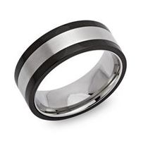 anillo acero inoxidable negro ionizado