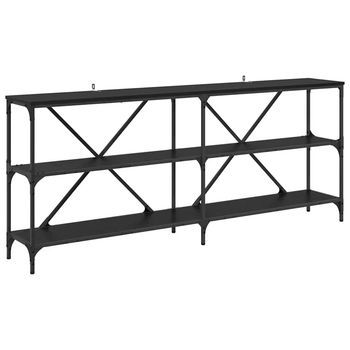 Mesa Consola Roble Negro 180 X 30 X 75 Cm Madera De Ingeniería Vidaxl