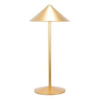 lampara de mesa led recargable zafferano pina l 6w ip65 regulador tactil cabezal magnetico diseno moderno para interior y exterior color dorado