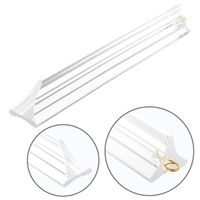 barra inga triangular de cristal transparente con gancho dorado l28xanc25xalt15cm