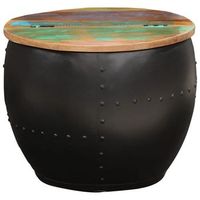 mesa de centrormesa auxiliarrmesa de cafe de madera maciza reciclada 53x43 cm