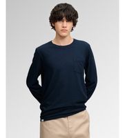 superdry para hombre m6010964a camiseta manga larga cotton linen pocket azul marino s casual algodon