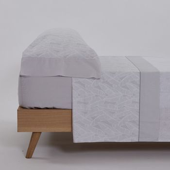 Juego De Sábanas Algodón Casandra  Gris Cama De 200cm