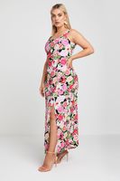 limited collection vestido largo de tirantes con flores rosas mujer curvy y tallas grandes limited collection