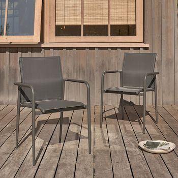 Lote De 2 Sillones De Aluminio Gris