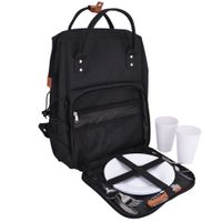 mochila de picnic escapade negro para 2 personas
