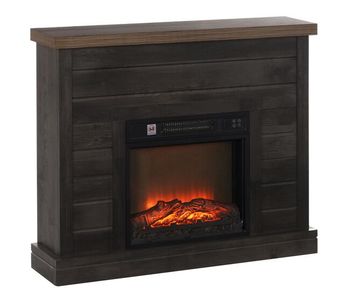 Homcom chimenea eléctrica, chimenea decorativa con efecto de llama, calefacción 1800 w, control remoto, temporizador semanal, protección contra sobrecalentamiento, gris oscuro