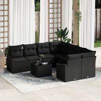 set de sofa de jardin conjunto de 9 negro v6031 unico  negro