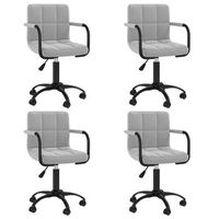 sillas de comedor giratorias 4 uds de terciopelo gris claro vidaxl