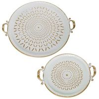 set 2 bandejas dorado y blanco
