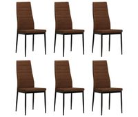 vidaxl sillas de comedor 6 unidades tela marron