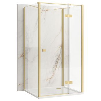 Cabina De Ducha De Pared Rea Atlas Brush Gold 120x90 Left