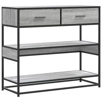 Mesa Consola Madera De Ingeniería Gris Sonoma 90x35x80 Cm